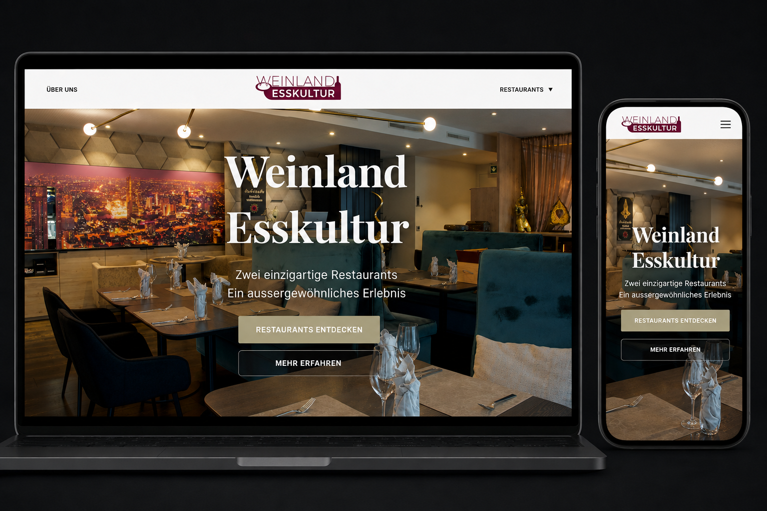 Website Weinland Esskultur